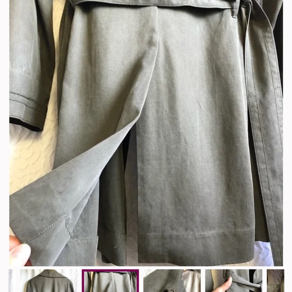 NWOT Club Monaco Olive Soft Trench Coat size XS - Picture 5 of 14